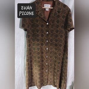 EVAN PICONE SILK Dress womens Large size 16 💯 percent Silk lined